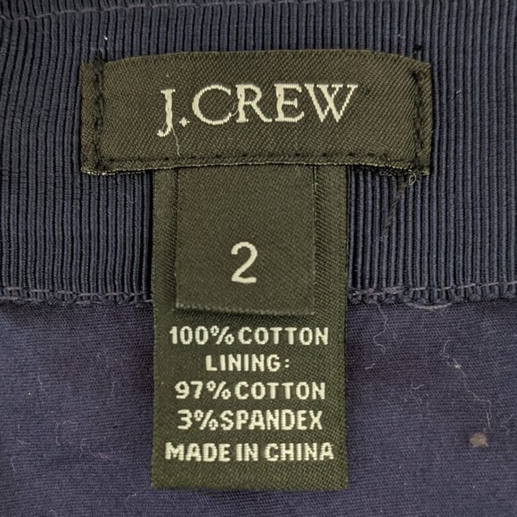 J.Crew Eyelet Pencil Skirt - Navy Blue 100% Cotton - Picture 3 of 6